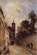 Johan Barthold Jongkind Rue de L-Abbe-de l-Epee and Church oil painting artist